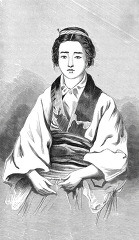 japanese girl in dress historical illustration