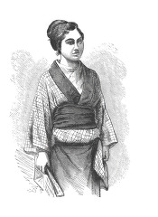 japanese ladys maid historical illustration