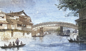 japanese scenery colorized historical illustration of japan