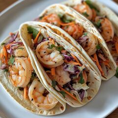 Juicy Homemade Shrimp Tacos With Vibrant Coleslaw