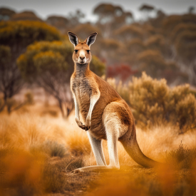 kangaroo in natural habitat in australia