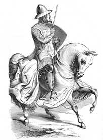 knight in war harness illustration