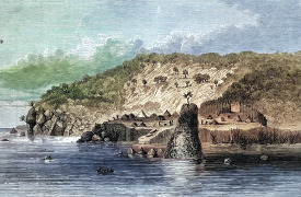 lake scenery in central africa historical illustration africa