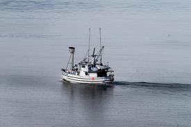 Lone fishing boat in Alaska