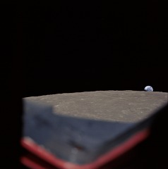 luna surface and earth seen from apollo 8 spacecraft