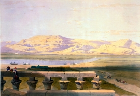 Lybyan chain of mountains from the Temple of Luxor
