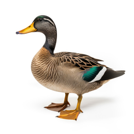 mallard duck isolated on white background