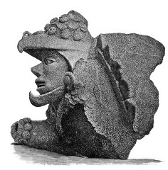 Maya Sculpture mexico historic illustration