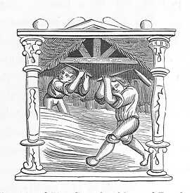 medieval corn threshing illustration