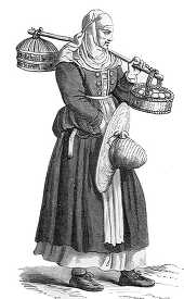 medieval dealer in eggs illustration