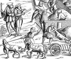 medieval extraction of metal illustration