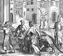 merchants and lionkeepers at constantinople illustration
