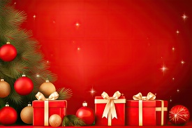 merry christmas and happy new year red background