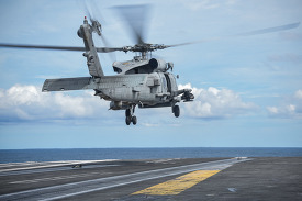 MH-60R Sea Hawk takes off from the flight deck