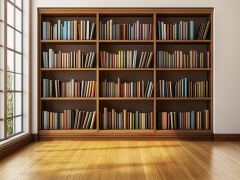 Modern Minimalist Bookshelf With Warm Wooden Accents