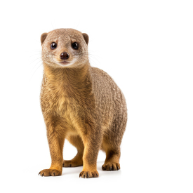 Mongoose front view isolated on white background