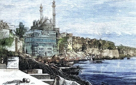 mosque of aurengzebe great historical illustration. historical i