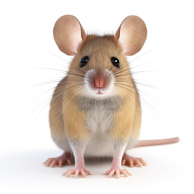 Mouse front view isolated on white background