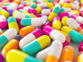 multicolored medicine capsules