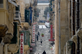 Narrow street Valletta Malta