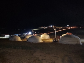nighttime at the terelj-star tourist camp in gorkhi-terelj natio