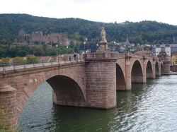 Old Bridge in Heidelberg is a nine arch stone bridge