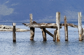 old pier on lake in argentina