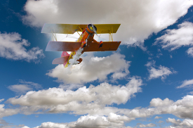 older prop plane performing stunts