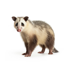 Opossum isolated on white background