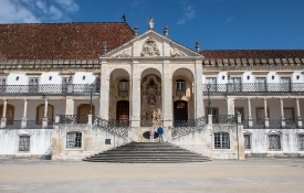 Ornate main building university of coimbra portugal