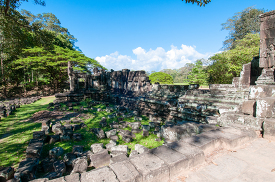 outer stone wall angor wat temple complex cambodia