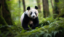 panda bear in natural forest