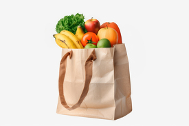 paper grocery bag filled with fresh vegetables and fruit