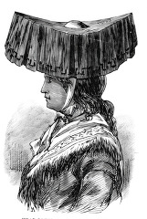 peruvian woman with hat puno historical illustration