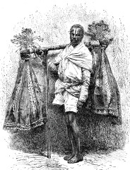pilgrim carrying religious relics historical illustration