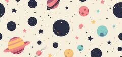 planets and stars create a fun and cosmic pattern