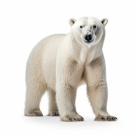 polar bear front side isolated on white background