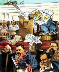 political cartoon color illustration 082
