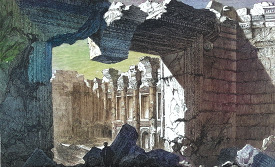 Portal of the Temple of the Sun at Baalbek Lebanon Colorzied ill