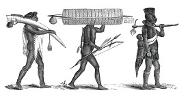 porters and woman and child historical illustration africa