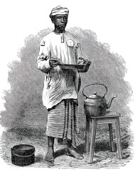 preparing dinner in africa historical illustration africa