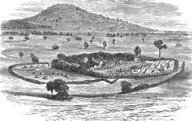 protected village historical illustration africa