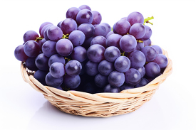 purple grapes in a basket