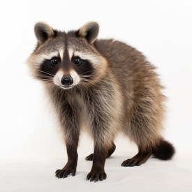raccoon standing on a white backgroun
