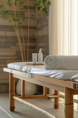Relaxing wellness center environment with a neatly arranged mass