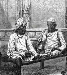 religious beggars at benares india historical illustration