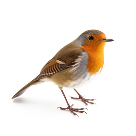 robin isolated on white background