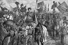 roman soldiers after battle illustration