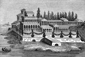 Roman Villa Historical Illustration
