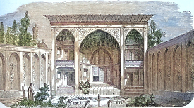 Royal Palace of Ispahan colorized historical illustration